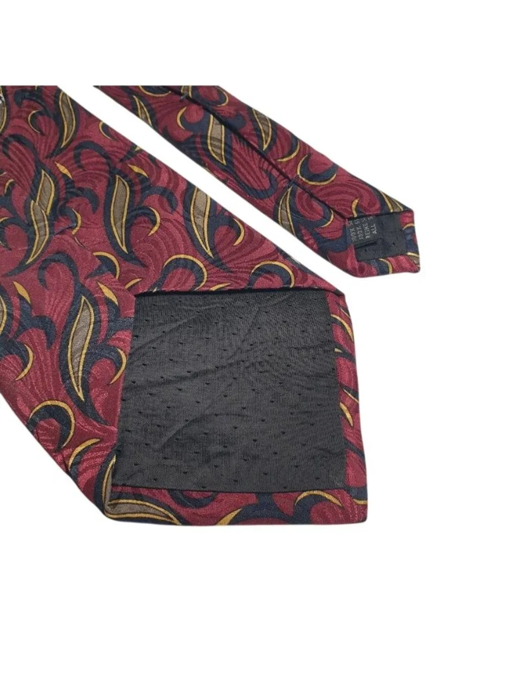 Z Inc Maroon Gold Navy Men Necktie Woven Pattern Business Silk Tie Office Gift